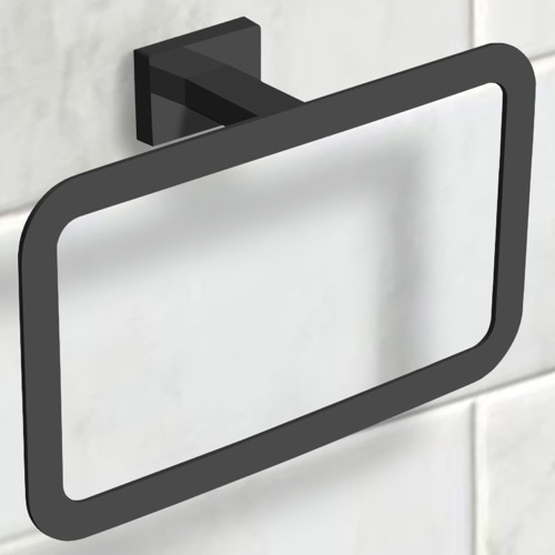 Modern Matte Black Towel Ring Nameeks NCB57